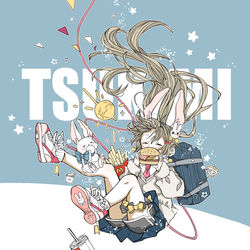 This is a pixiv picture whose title is 月見ー！！.