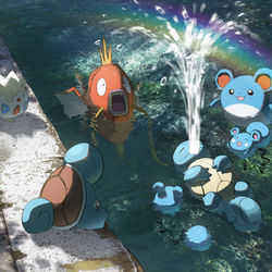This is a pixiv picture whose title is 水とポケモン.