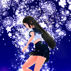 This is a pixiv picture whose title is 光の花火｜晩夏.