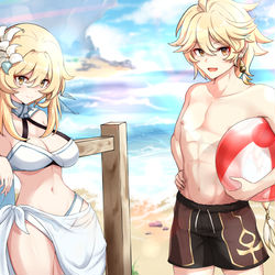 This is a pixiv picture whose title is 蛍と空.