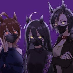This is a pixiv picture whose title is 学園前に怖い人達がいるんですけど….