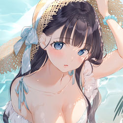 This is a pixiv picture whose title is 彼女と夏納め.