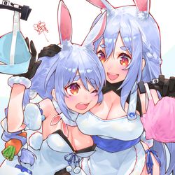 This is a pixiv picture whose title is うさだぺこら 兔田佩克拉 Usada Pekora.