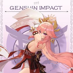 This is a pixiv picture whose title is 八重神子（原神）.