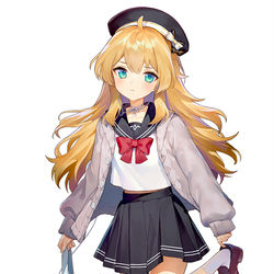 This is a pixiv picture whose title is 制服アンジェリーナちゃん.
