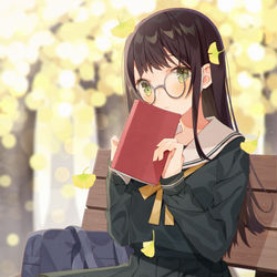 This is a pixiv picture whose title is 文学少女.