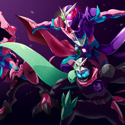 This is a pixiv picture whose title is 『バディアップ！』.