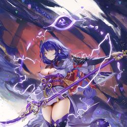 This is a pixiv picture whose title is 雷 电 将 军.