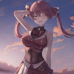 This is a pixiv picture whose title is Houshou Marine.