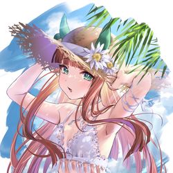 This is a pixiv picture whose title is 水着サイレンススズカ.