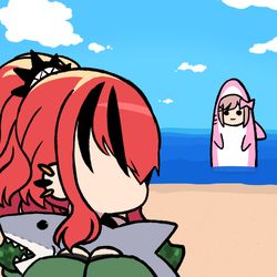 This is a pixiv picture whose title is サメ原さんはサメが好き.