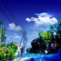 This is a pixiv picture whose title is いつもと違う通勤路.