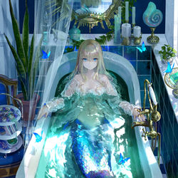 This is a pixiv picture whose title is 浴室の秘密.