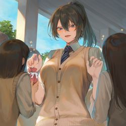 This is a pixiv picture whose title is 学園の人気者.