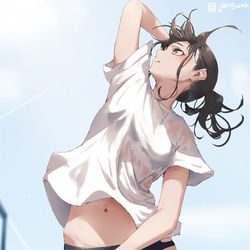 This is a pixiv picture whose title is 渚のスーパーエース.