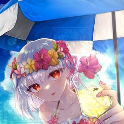 This is a pixiv picture whose title is 水着カーマちゃん.