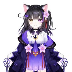 This is a pixiv picture whose title is 黒月 夜桜.