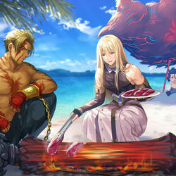 This is a pixiv picture whose title is 鉄鎚蛇潰焼魔猪.