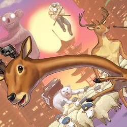 This is a pixiv picture whose title is ごく普通の鹿のゲーム DEEEER Simulator.