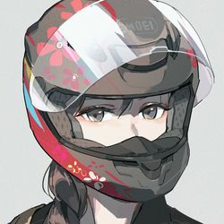 This is a pixiv picture whose title is 全罩 (フルフェイスヘルメット).