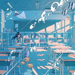 This is a pixiv picture whose title is 放課後.