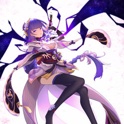 This is a pixiv picture whose title is 雷电将军 次元拔刀.