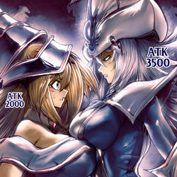 This is a pixiv picture whose title is Dark Magician Girl vs Silent Mag.