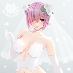 This is a pixiv picture whose title is マシュ×ウェディングランジェリー.