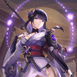 This is a pixiv picture whose title is 雷電将軍.