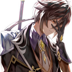 This is a pixiv picture whose title is 鍾離.