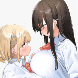 This is a pixiv picture whose title is 身長差おっぱい.