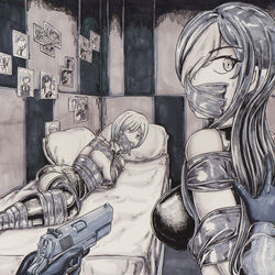 This is a pixiv picture whose title is Kidnapper two girl.