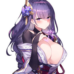 This is a pixiv picture whose title is 雷電将軍.
