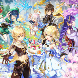 This is a pixiv picture whose title is 原神1周年！.
