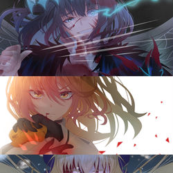 This is a pixiv picture whose title is 躍動トリオ.
