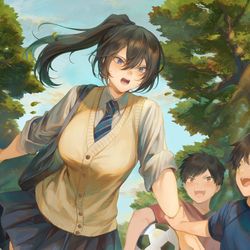 This is a pixiv picture whose title is 少年にも大人気な乙葵ちゃん.
