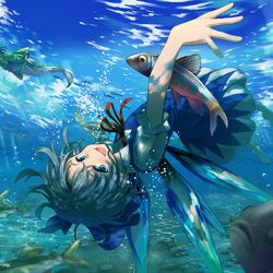 This is a pixiv picture whose title is 夏のチルノ.