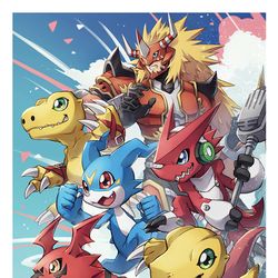 This is a pixiv picture whose title is デジモンスリーブ.