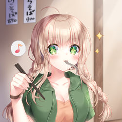 This is a pixiv picture whose title is お蕎麦ちゅるん🍤.