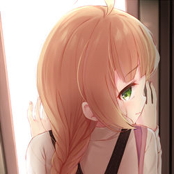 This is a pixiv picture whose title is 電車で.