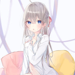 This is a pixiv picture whose title is やっぱ君のシャツは大きい….