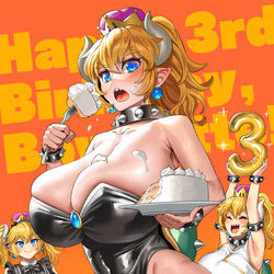 This is a pixiv picture whose title is Happy 3rd Birthday, Bowsette!.