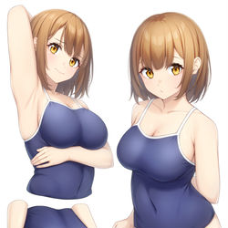 This is a pixiv picture whose title is スク水.
