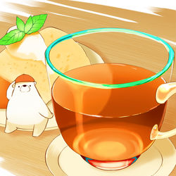 This is a pixiv picture whose title is 紅茶とシフォン.
