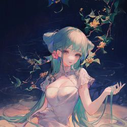 This is a pixiv picture whose title is 月見.