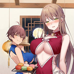 This is a pixiv picture whose title is 今年の月見はチャイナ風で《お月見編》.
