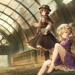 This is a pixiv picture whose title is 蓮子とメリー.