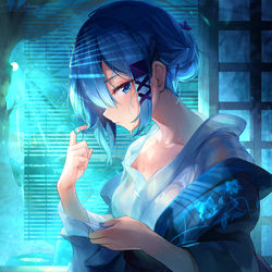 This is a pixiv picture whose title is 月見.