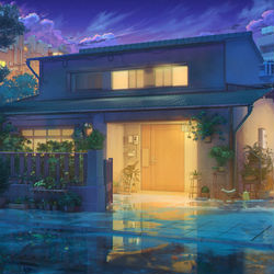 This is a pixiv picture whose title is Himitsu House night.