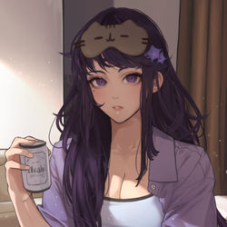 This is a pixiv picture whose title is Baal, except she's hungover.